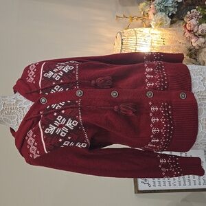 Eddie Bauer Nordiac Cotton Wool Blend Hooded Cardigan Sz XL